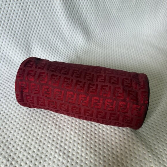Rare FENDI Zucchino Barrel Pochette Red - Picture 7 of 12